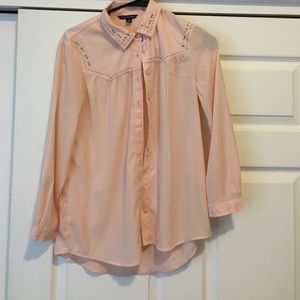 American eagle pink collar shirt