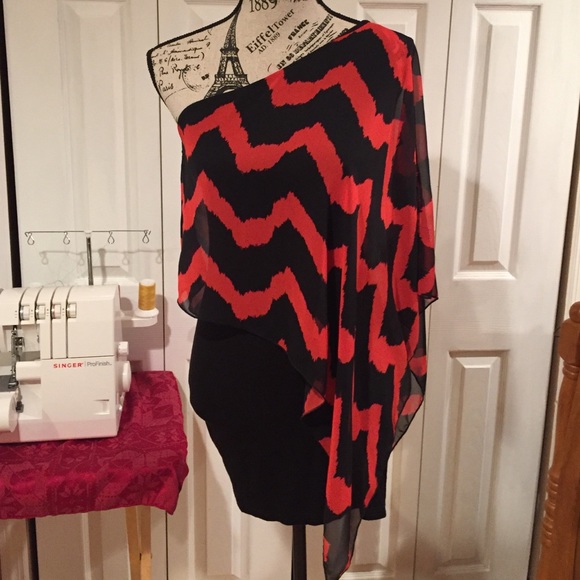 Red and black dress