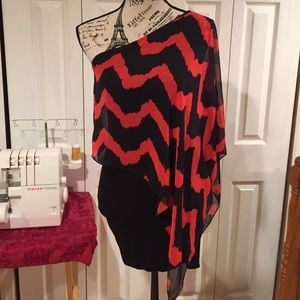 Red and black dress