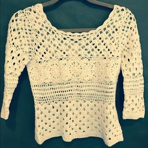 Lucky brand creme crochet top