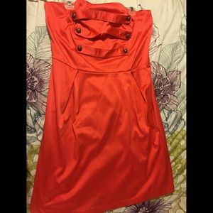 Plus size Ashely Stewart strapless coral dress