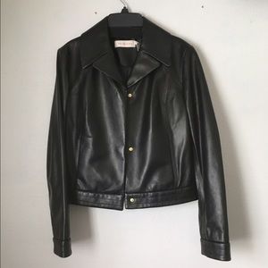 Tory Burch Ryder Leather Jacket in Black