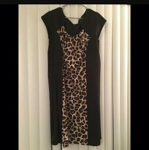 Plus size Leopard and black cocktail dress
