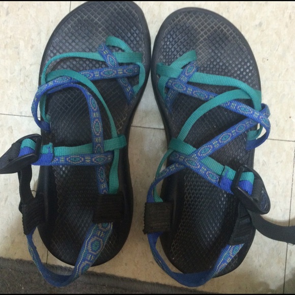 Blue and Green Chacos