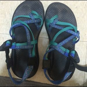 Blue and Green Chacos