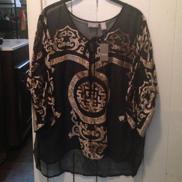 Travelers by Chico's sheer burnout top NWT! Sz.1