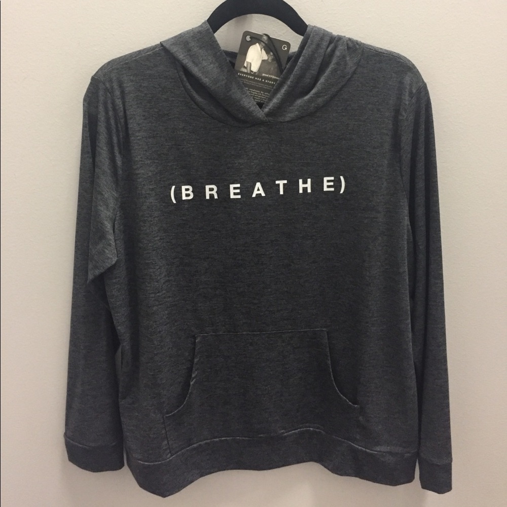 🆕 good hYOUman Grey Yoga Activewear Hoodie NWT