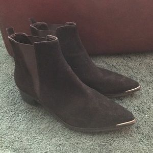 flat suede booties