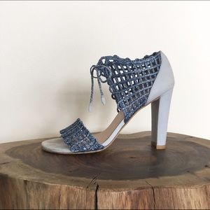 Stuart Weitzman Woven Heeled Sandals