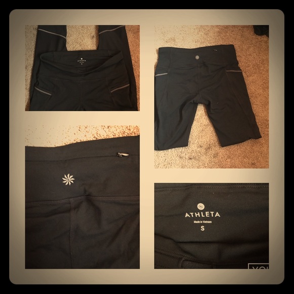 NWOT Athleta Black Full Length Workout Legging SM.