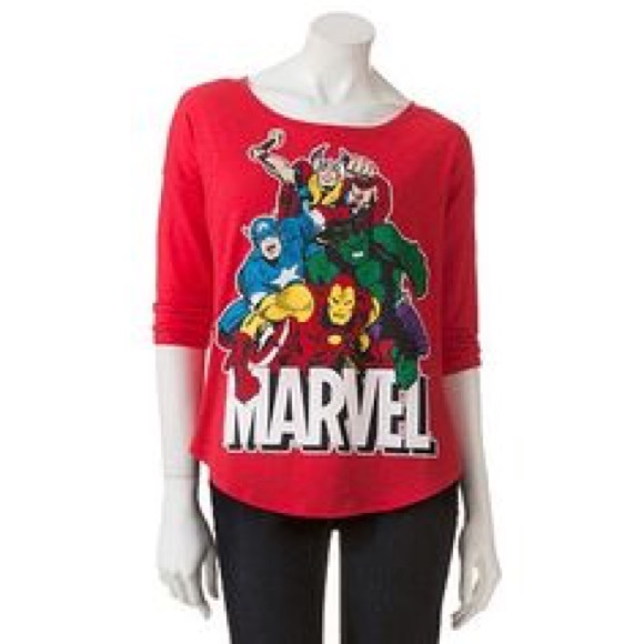 Red Marvel Slubbed Graphic Tee