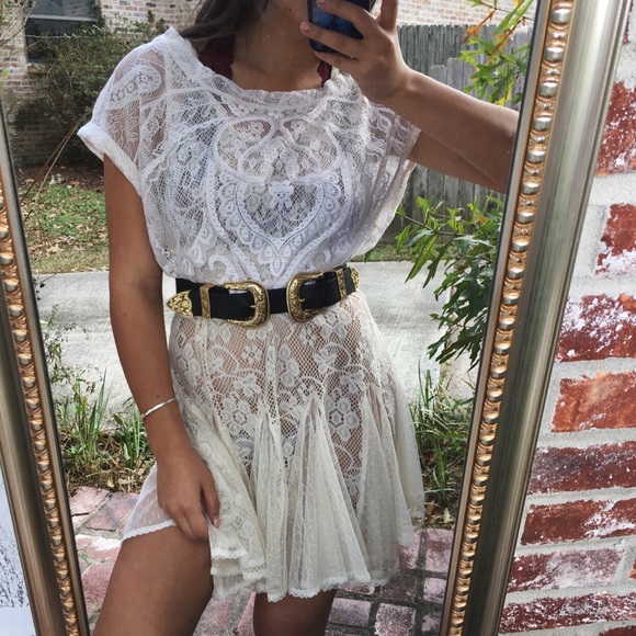 SHEER LACE COVER UP DRESS