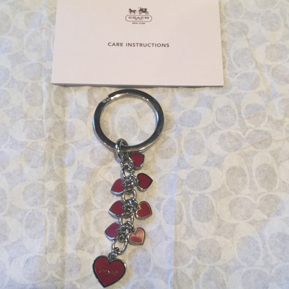 Brand-new authentic coach red heart keychain