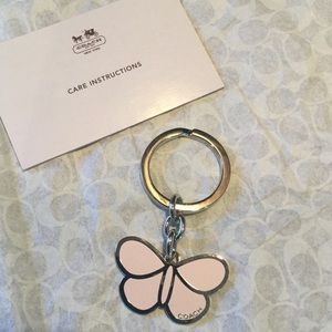 Brand Nu authentic coach pink butterfly keychain