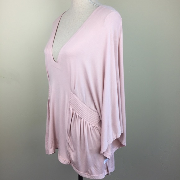 NWT Free People 3/4 Tunic/Blouse in Blush Size L - Picture 2 of 4