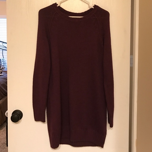 H&M Burgundy Sweater Dress
