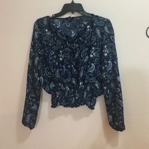 Peasant blue top