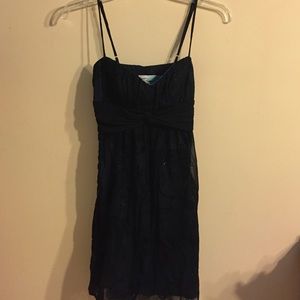 Dress with teal lining.