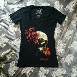 Sullen angels deep v-neck tee