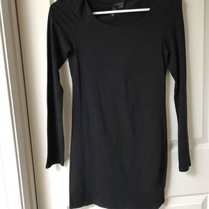 Black Long sleeve cotton Bodycon dress