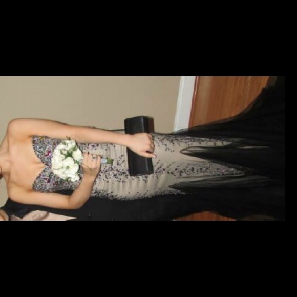 Black and nude Jovani prom dress - Picture 3 of 4