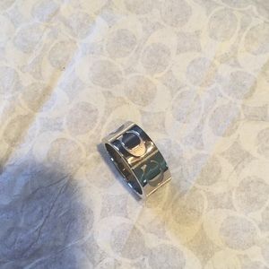 1 HR SALE NWT silver coach monogram band. Size 7/8