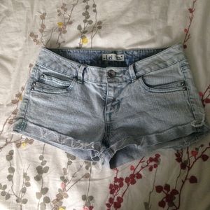 Light Blue/Grey Distressed Shorts
