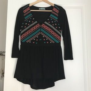 Peplum top with aztec print