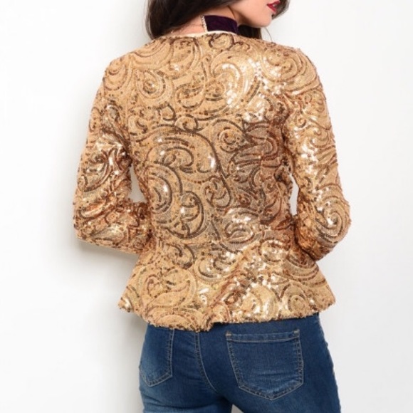 CLEARANCE Gold Sequin Jacket - Picture 2 of 3