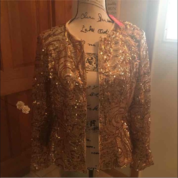 CLEARANCE Gold Sequin Jacket - Picture 3 of 3