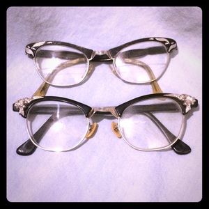2 Pair Vintage Cat Eye Glasses