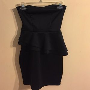 LBD. Asymmetrical peplum dress.