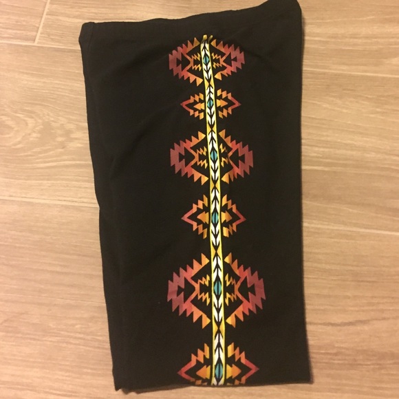 Black leggings with Aztec designs
