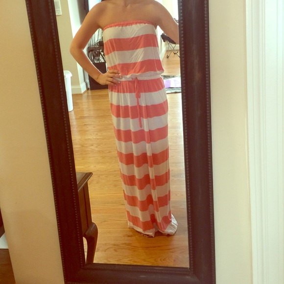 J. Crew strapless striped maxi dress