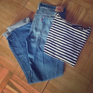 Levi's 501 distressed boyfriend jeans