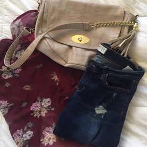 Olive Tree Floral Silky Kimono