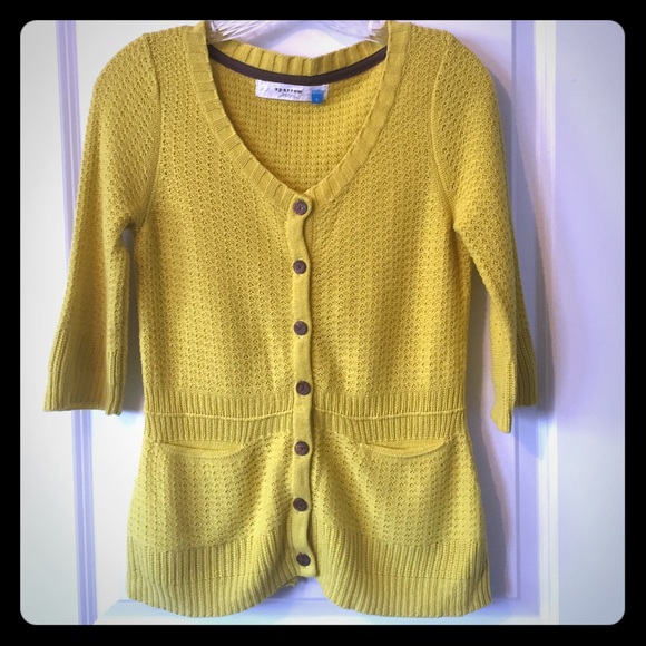 Anthropolgie Citron Sparrow Cardigan