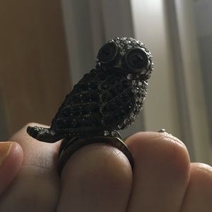 The cutest owl ring  he just sits on your hand