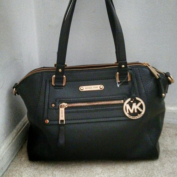 **SOLD** Michael Kors Black Leather Satchel - Picture 4 of 6