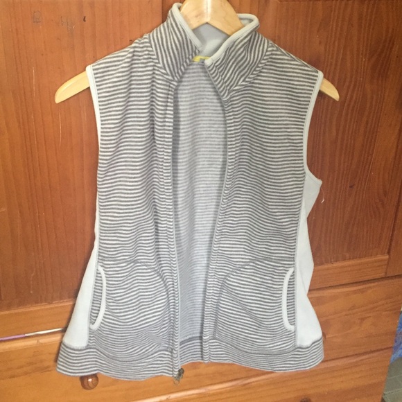 Sleeveless Striped Fleece Vest