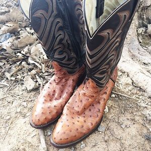 Tony Lama Full Quill Ostrich Cowboy boots