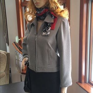 Express Houndstooth Check Crop Jacket