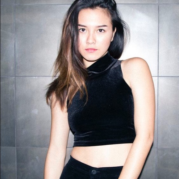 American apparel velvet crop top