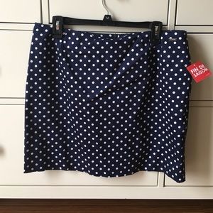 Navy polka dot skirt
