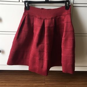 Deep red flare skirt