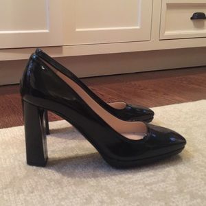 Prada Black Patent Leather Platform Pumps
