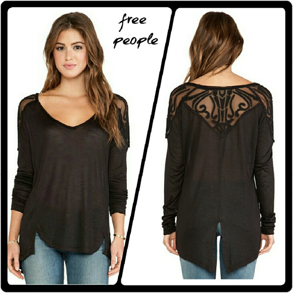 Free People Tops - FREE PEOPLE 'Gatsby' Black Long Sleeved Top XS/Sm