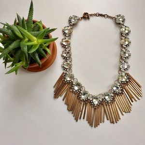 🎉SALE Statement Necklace Metal Fringe & Diamonds