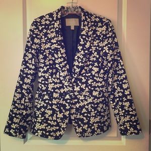 Banana Republic B&W Floral Blazer