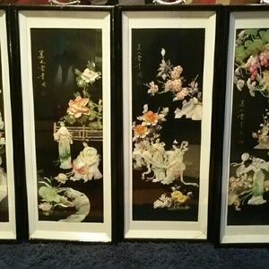 Oriental Four Seasons shadow boxes